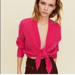 Aritzia Little Moon Tie Pink Sweater Size XS